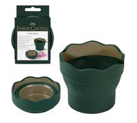 FARBER-CASTELL Gobelet CLIC & GO, vert, en plastique, plia- ble, pour le lave vaissele, bordure ondul‚e pour ranger les pinceaux -181520