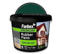 FARBEX Peinture Caoutchouc Liquide Étanche Intérieur/Extérieur - Revêtement Élastique Pour Toiture, Terrasse, Balcon - 3,5 kg Vert - Étanchéifie Et Protège Toutes Surfaces