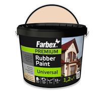 FARBEX Peinture Caoutchouc Liquide Étanche Intérieur/Extérieur - Revêtement Élastique Pour Toiture, Terrasse, Balcon - 1,2 kg Beige - Étanchéifie Et Protège Toutes Surfaces