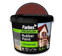 FARBEX Peinture Caoutchouc Liquide Étanche Intérieur/Extérieur - Revêtement Élastique Pour Toiture, Terrasse, Balcon - 3,5 kg Rouge Brun - Étanchéifie Et Protège Toutes Surfaces