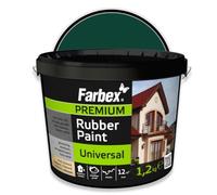 FARBEX Peinture Caoutchouc Liquide Étanche Intérieur/Extérieur - Revêtement Élastique Pour Toiture, Terrasse, Balcon - 1,2 kg Vert - Étanchéifie Et Protège Toutes Surfaces