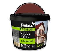 FARBEX Peinture Caoutchouc Liquide Étanche Intérieur/Extérieur - Revêtement Élastique Pour Toiture, Terrasse, Balcon - 1,2 kg Rouge Brun - Étanchéifie Et Protège Toutes Surfaces