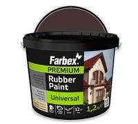 FARBEX Peinture Caoutchouc Liquide Étanche Intérieur/Extérieur - Revêtement Élastique Pour Toiture, Terrasse, Balcon - 1,2 kg Brun - Étanchéifie Et Protège Toutes Surfaces