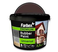 FARBEX Peinture Caoutchouc Liquide Étanche Intérieur/Extérieur - Revêtement Élastique Pour Toiture, Terrasse, Balcon - 3,5 kg Brun - Étanchéifie Et Protège Toutes Surfaces