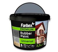 FARBEX Peinture Caoutchouc Liquide Étanche Intérieur/Extérieur - Revêtement Élastique Pour Toiture, Terrasse, Balcon - 3,5 kg Gris - Étanchéifie Et Protège Toutes Surfaces