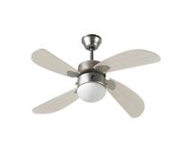 Farelek Bermudes 107 cm Ventilateur de plafond réversible 4 pales chêne clair avec éclairage 1 globe 60W E27 - 112423