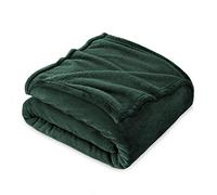 FARFALLAROSSA Couverture Plaid Polaire Flanelle 210 x 240 cm - Jeté de Canapé Polaire - Couverture lit 2 Personnes Epaisse Douce Et Chaude - Plaid Haute Qualité - Vert foncé