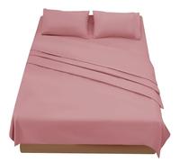 FARFALLAROSSA Parure De Lit 180x190/200 4 Pièces en Microfibre - Drap Housse 180x200 cm - Drap Plat 2 Personne 260x280 cm - 2 Taie d'oreiller 50x80 - Rosa Fonce