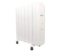 FARHO Radiateur électrique à inertie fluide 1000W | Eco R Ultra 06 Eléments | Analogique | Roues incluses | Basse Consommation | Garantie 20 ans