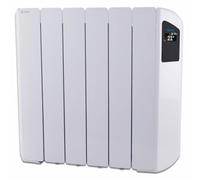 FARHO Victoria WiFi Radiateur Électrique 1000W à 6 Éléments en Aluminium. Émetteur Thermique avec Thermostat Numérique Programmable, Fonctions Intelligentes, WiFi Intégré, Compatible Alexa, Blanc
