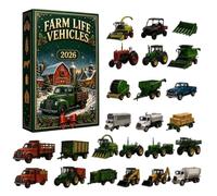 Farm Life Calendrier de l'Avent 2026, 24 jours en acrylique 2D avec compte | Véhicules et machines agricoles pour les amateurs de ferme. OpenOne Mini pièce acrylique 2D Quotidien Collection de