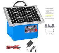 FarmNix 32KM Clôture électrique solaire 12V 0,5J/9,5KV | avec panneau solaire 7,5W, batterie 12V 7Ah, idéale pour volailles, bétail, animaux domestiques et jardins (Bleu)