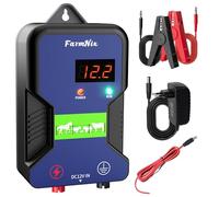 FarmNix ClôTure éLectrique Pour Animaux, 15KM À affichage LED 2 Joule 12kV | alimentation électrique de clôture de branchement pour la prévention de la faune, ferme, volaille, jardin