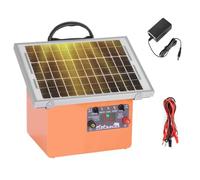 FarmNix Clôture électrique solaire 12V 0,5J/9,5KV pour 2 à 32 km | avec panneau solaire 7,5W, batterie 12V 7Ah, idéale pour volailles, bétail, animaux domestiques et jardins