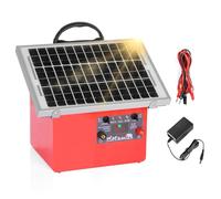 FarmNix Clôture électrique solaire 12V, 0,5J/9,5KV pour 2 à 32 km, | avec panneau solaire 7,5W, batterie au plomb 12V 7Ah, idéale pour bovins, moutons, volailles et animaux divers