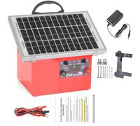 FarmNix ClôTure éLectrique Solaire, Pour Animaux de bétail de 0.5J / 9.5kv | 32KM avec Panneau Solaire de 7.5W 12V 7Ah, alimentation électrique de clôture de branchement pour la faune, ferme, volaille