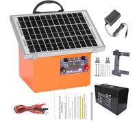FarmNix ClôTure éLectrique Solaire, Pour Animaux de bétail de 0.5J / 9.5kv | avec Panneau Solaire de 7.5W 12V 7Ah, 32 KM alimentation électrique de clôture de branchement pour la faune, ferme, volaille