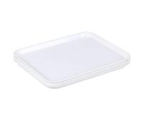 Farmoon Lot De 4 Plateaux De Fast Food Service Rectangulaires en Plastique, Blanc