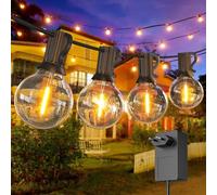 FARNY - Guirlande Guinguette Exterieur 7.6M/25FT, Guirlande Lumineuse Exterieure avec 12+1 G40 LED Ampoules IP45 Imperméable, Adapté(e) aux Jardins, Aux Mariages, Intérieur Extérieur