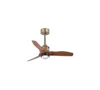Faro Barcelona 33428-10- JUST FAN LED Ventilateur de plafond or vieilli/bois 81cm