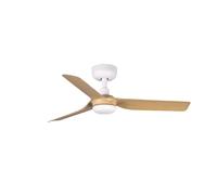 Faro Barcelona Ventilateur de plafond Mini Punt 90 cm basse consommation télécommande Blanc/Érable