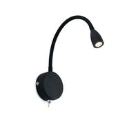Applique/Liseuse murale LED - FARO BARCELONA - Loke - Noir - Bras flexible orientable - Interrupteur intégré