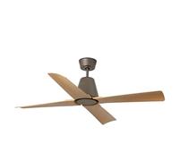 FARO BARCELONA Ventilateur de plafond TYPHOON M acier marron, ABS érable H:39cm Ø130cm