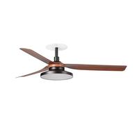 Faro Faro-33817R2N Pôle Punt Tak M plafond noir mat, pales noyer, acier et PC, 3 pales, lumière 3000 K, modèle FARO-33817R2N