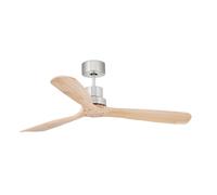 Faro Lantau Grand ventilateur de plafond en pin nickel mat avec moteur à courant continu, 6 vitesses