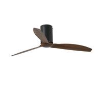 Ventilateur de plafond à basse consommation avec télécommande Mini Tube Noir mat / Noyer 128 cm