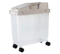 Faroby Bac de stockage d'ingrédients, conteneur de 10kg riz, aliments secs, scellé sur roues avec couvercle, tasse à mesurer