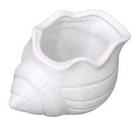 Faroby Jardinière succulente avec Trous de Drainage, Pot de Plantes Peu Profond en Coquillage, Blanc
