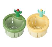 Faroby Panier de Filtre de crépine d'évier Cactus 2 pièces, Anti-colmatage décharge Automatique avec la poignée Levage