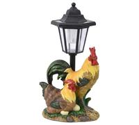 Faroby Statues de Jardin solaires - Figurine de Coq en résine fabriquée à la Main avec lumière Solaire, décoration Jardin extérieure pour Patio, Cour, pelouse, Figurines Coq