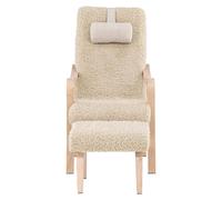 Fårö fauteuil avec repose-pieds brun.