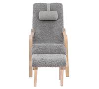 Fårö fauteuil avec repose-pieds gris.