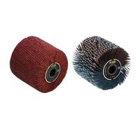 Fartools 110873 - Brosse en Fibres synthétiques pour rectifieuse REX120 C, REX200, REX-H200 diamètre 120 mm Rouge & 110869 Brosse à lanières abrasives Ø120mm-L 100mm Compatible