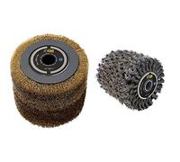 Fartools 110874 Brosse fil métallique Ø120mm - L 100mm compatible avec Rénovateur REX120, REX200 et REX-H200 pour décaper fortement Noir & 110884 Brosse Fibre Métal Torsadé pour Rénovateur