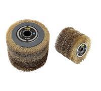Fartools 110874 Brosse fil métallique Ø120mm - L 100mm compatible avec Rénovateur REX120, REX200 et REX-H200 pour décaper fortement Noir & Brosse fil laitonné 0,3mm Ø120mm/L100mm