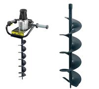 Fartools 175305 Tarière électrique 1200W, Ø=120mm, profondeur=560mm, vitesse de rotation de 200tr/min, débrayage automatique & 175307 Vis pour Tarière Diamètre 200 mm