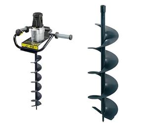 Fartools 175305 Tarière électrique 1200W, Ø=120mm, profondeur=560mm, vitesse de rotation de 200tr/min, débrayage automatique & 175307 Vis pour Tarière Diamètre 200 mm