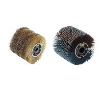 Fartools Brosse fil laitonné 0,3mm Ø120mm/L100mm & 110869 Brosse à lanières abrasives Ø120mm-L 100mm Compatible avec Rénovateur REX120, REX200 et REX-H200 pour poncer/dégriser