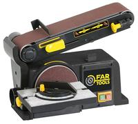 Fartools Combiné ponceur 370W, bande de 100x915mm avec bras inclinable à 90°, disque Ø150mm, table adaptable 225x125mm et 45°, corps en fonte