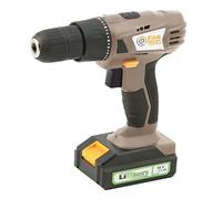 Fartools One Perceuse/Visseuse 18V, 1 batterie 1,3Ah li-ion, couple max 16Nm (17 réglages), mandrin Ø10mm, éclairage LED, chargeur