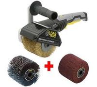 FARTOOLS Pack 615127 : Renovateur REX120C + brosse nylon et lanieres - Special bois, metal et pierre - Surfaces planes ou comple G