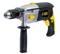 Fartools Perceuse à percussion 1200W, mandrin autoserrant métal Ø13mm, 2 vitesses variables 0-1200&0-3200tr/min, poignée auxiliaire, mallette