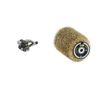 Fartools REX 80 Rénovateur compact 420W, brosse à lamelles Ø80mm/L100mm, 1000-3200tr/min, nombreuses brosses adaptables, décapage surfaces moyennes & Brosse Fil laitonné, Jaune