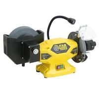 Fartools Touret à meuler 400W, meule-meule à eau Ø150&200mm (grain A36 & A80), lampe LED, fonction affuteur de forets, 2 écrans polycarbonates