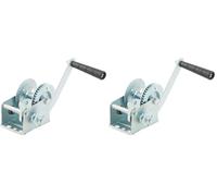 Fartools Treuil de halage à manivelle tout acier, charge maxi 450Kg, rapport transmission 4.2:1, double sens, cliquet réversible, câble non fourni (Lot de 2)