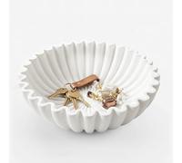 FARYODI Bol décoratif blanc - Grand bol central en résine et grès de 27 cm pour table de couloir, table basse, plan de travail de cuisine ou comme bol à fruits, porte-clés, bol à bonbons, décoration